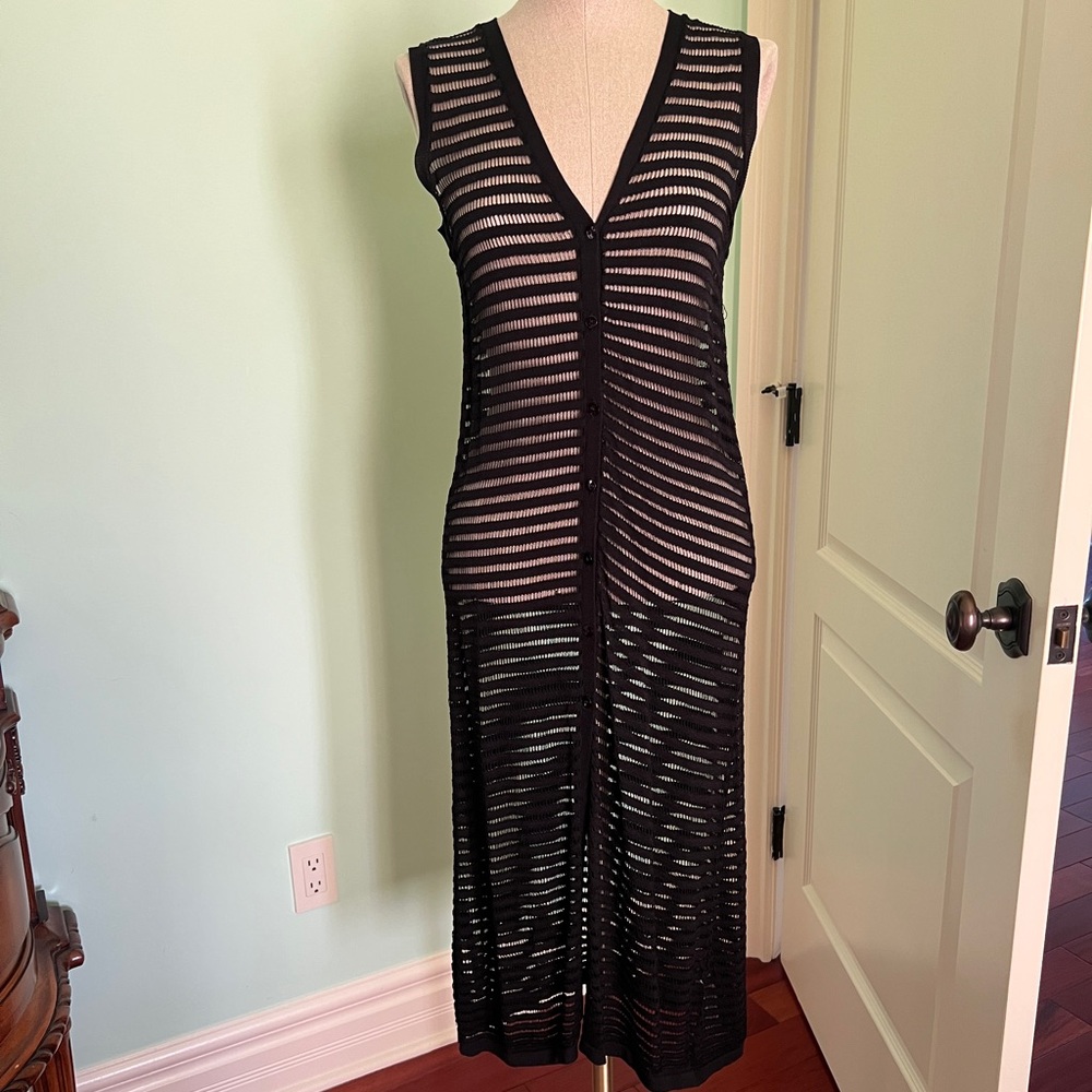 Black Zara Openknit Button Down